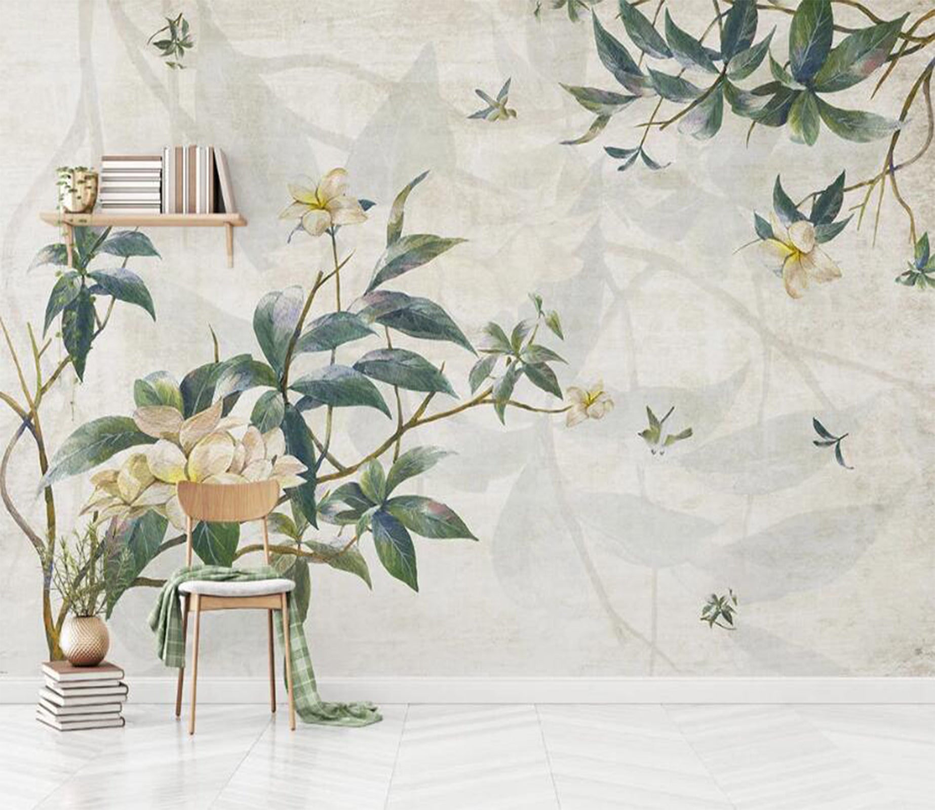 3D Elegant Yellow Flowers 2078 Wall Murals