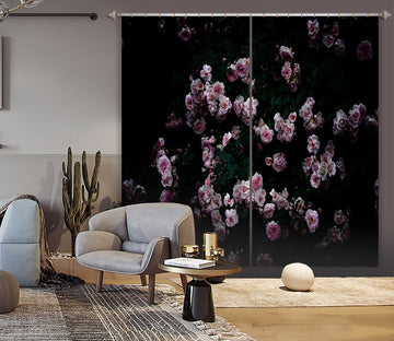 3D Night Rose 046 Noirblanc777 Curtain Curtains Drapes