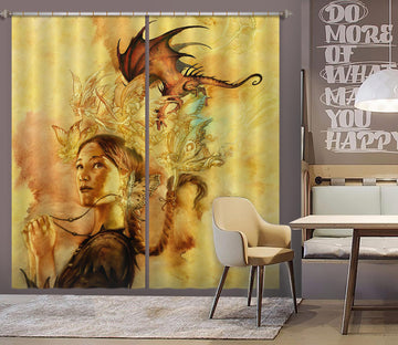 3D Elf Woman 7225 Ciruelo Curtain Curtains Drapes