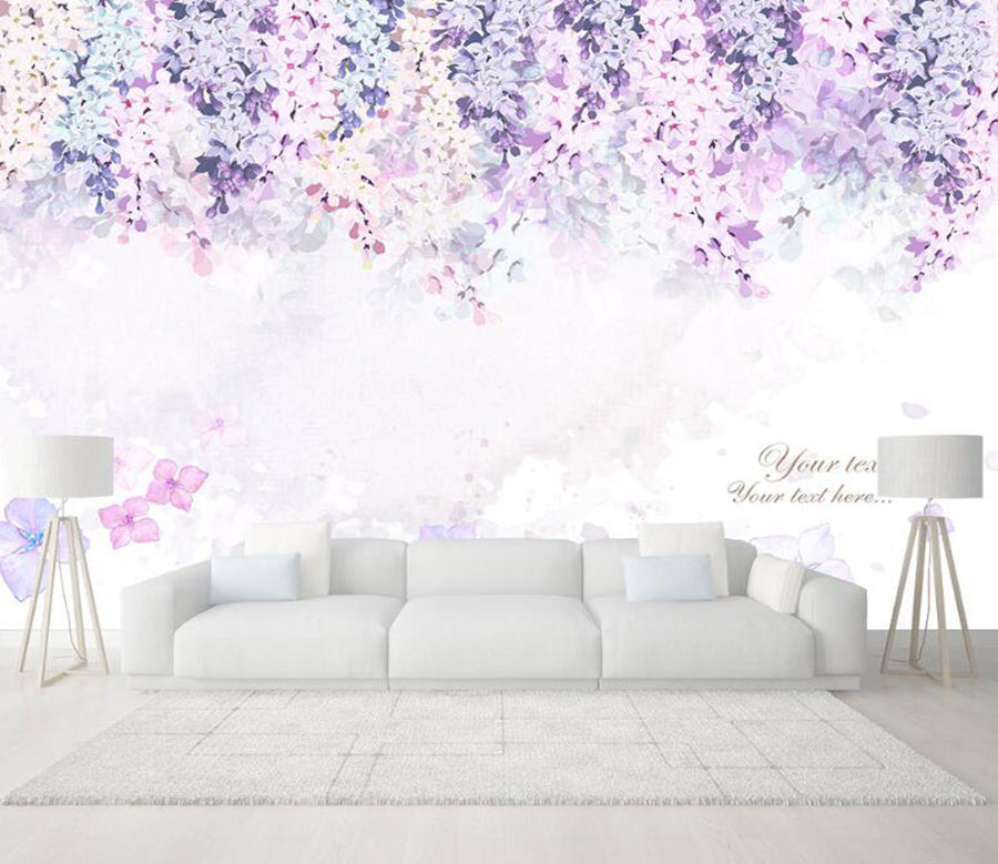 3D Purple Flower Bunch 858 Wall Murals