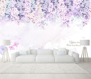 3D Purple Flower Bunch 858 Wall Murals