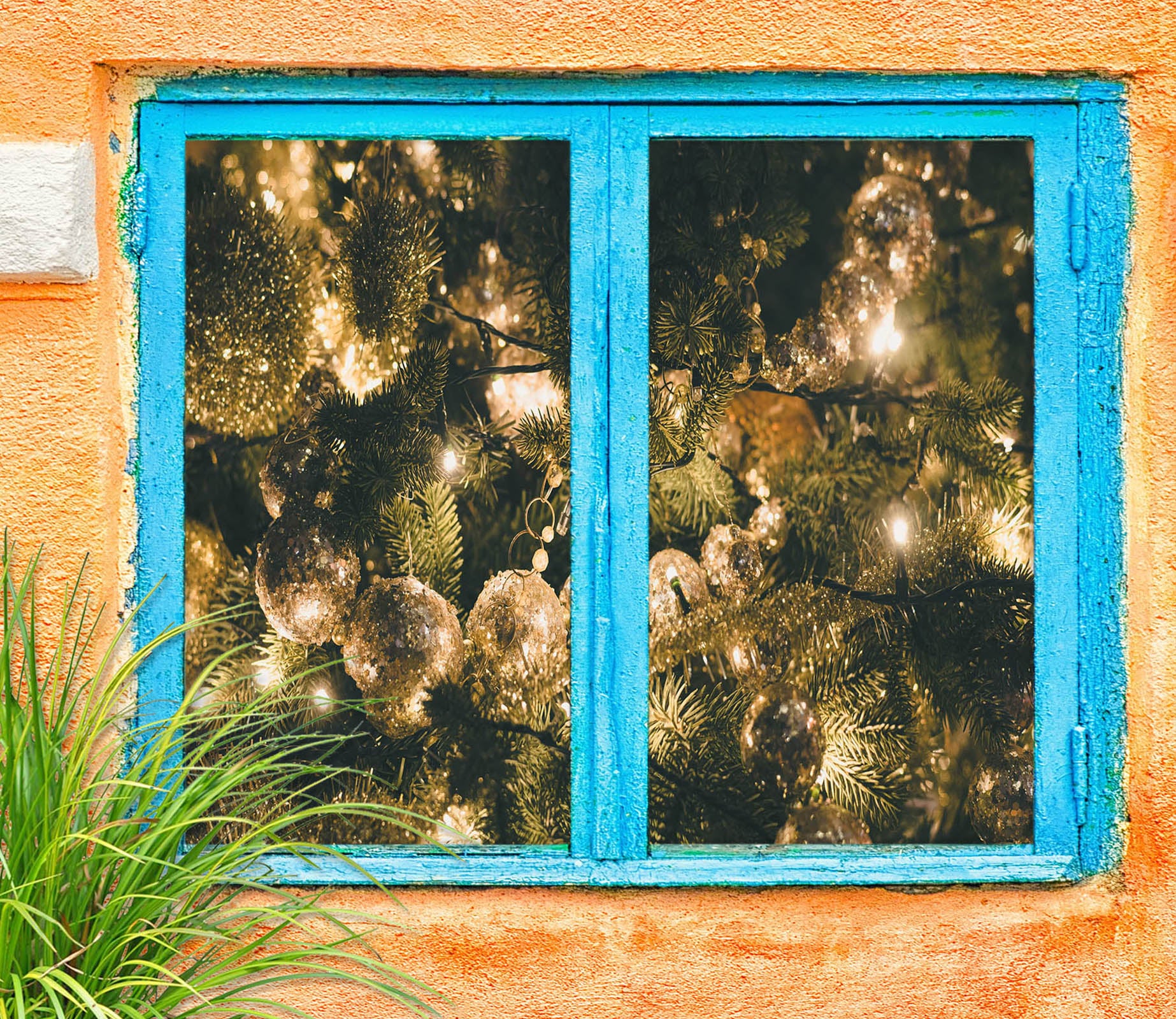 3D Ball Lights 31034 Christmas Window Film Print Sticker Cling Stained Glass Xmas