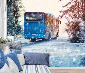3D Snowflake Bus 384 Vehicle Wall Murals
