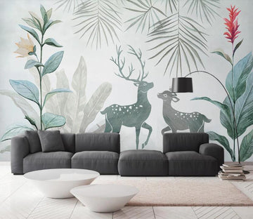 3D Misty Cute Deer 2545 Wall Murals