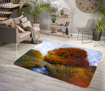 3D Autumn Forest 102 Michael Tienhaara Rug Non Slip Rug Mat