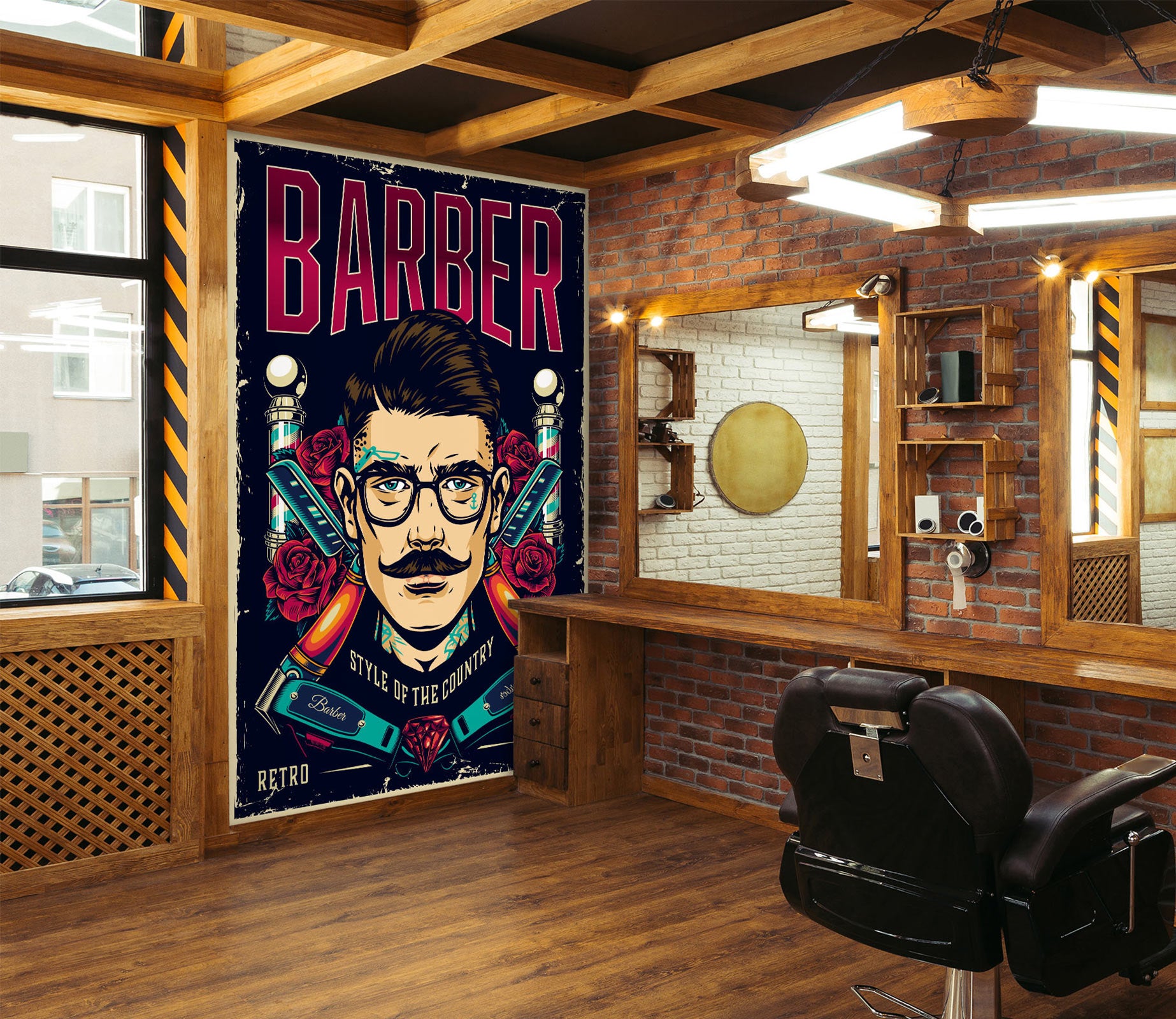 3D Barber 115225 Barber Shop Wall Murals