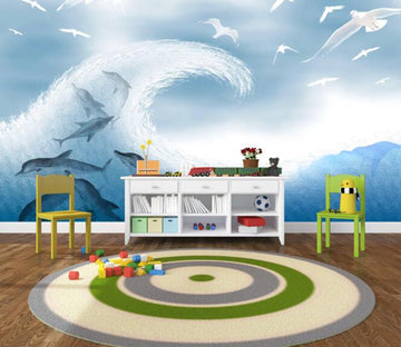D Wave Dolphin WC08 Wall Murals Wallpaper AJ Wallpaper 2 