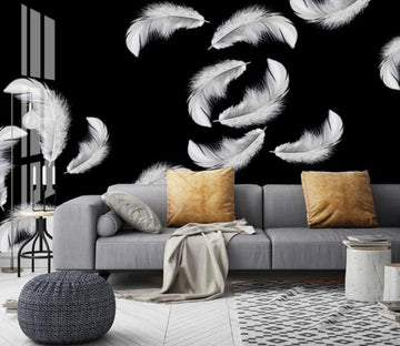 3D White Feather 397 Wall Murals