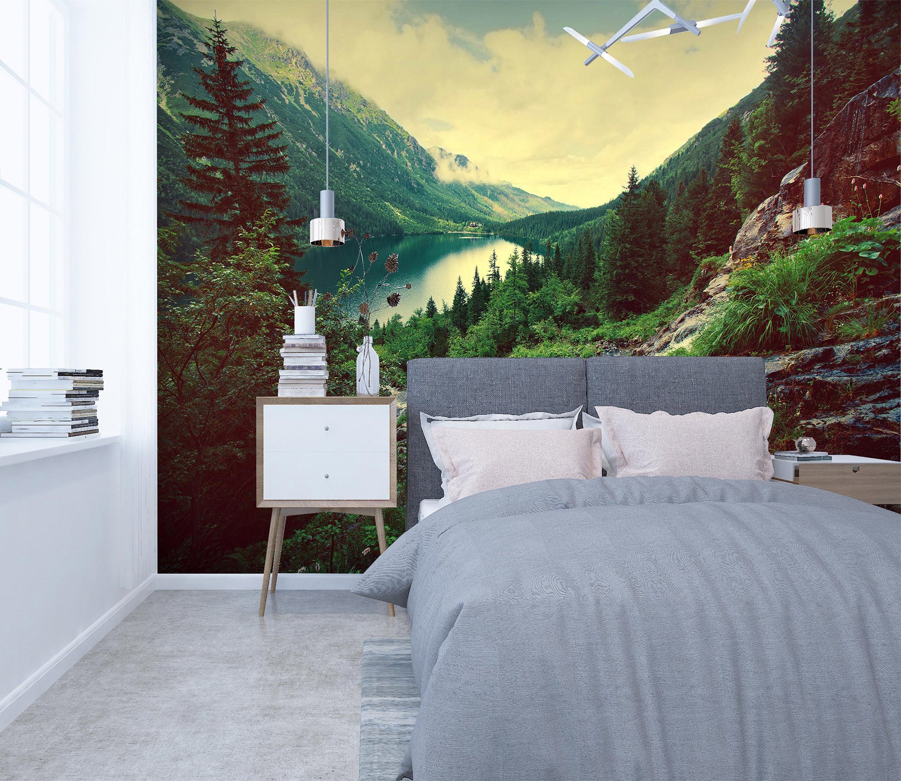 3D Forest Lake 102 Wall Murals