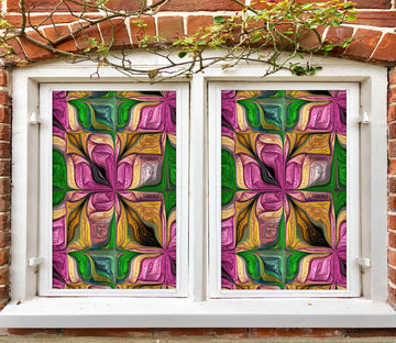 3D Petal Shape 208 Window Film Print Sticker Cling Stained Glass UV Block