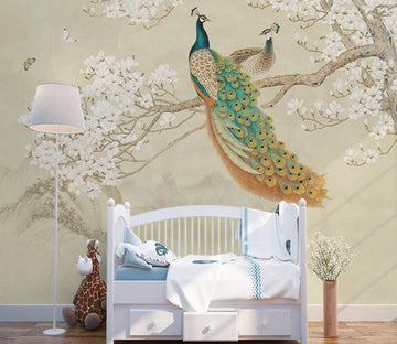 3D Peacock Scroll 931 Wall Murals