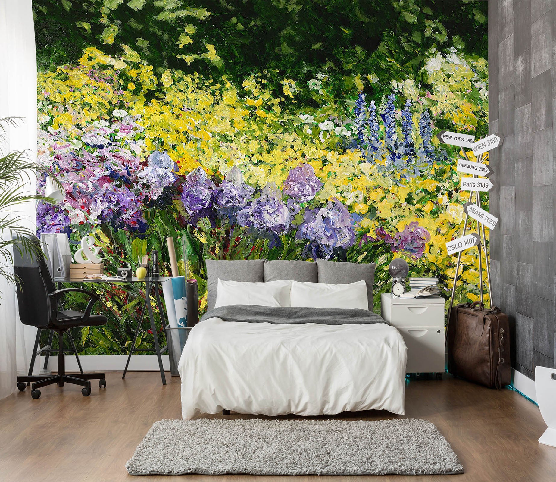 3D Summer Flowers 113 Allan P. Friedlander Wall Mural Wall Murals