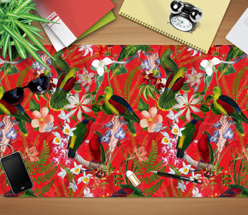 3D Branch Bird Red Bottom 120161 Uta Naumann Desk Mat