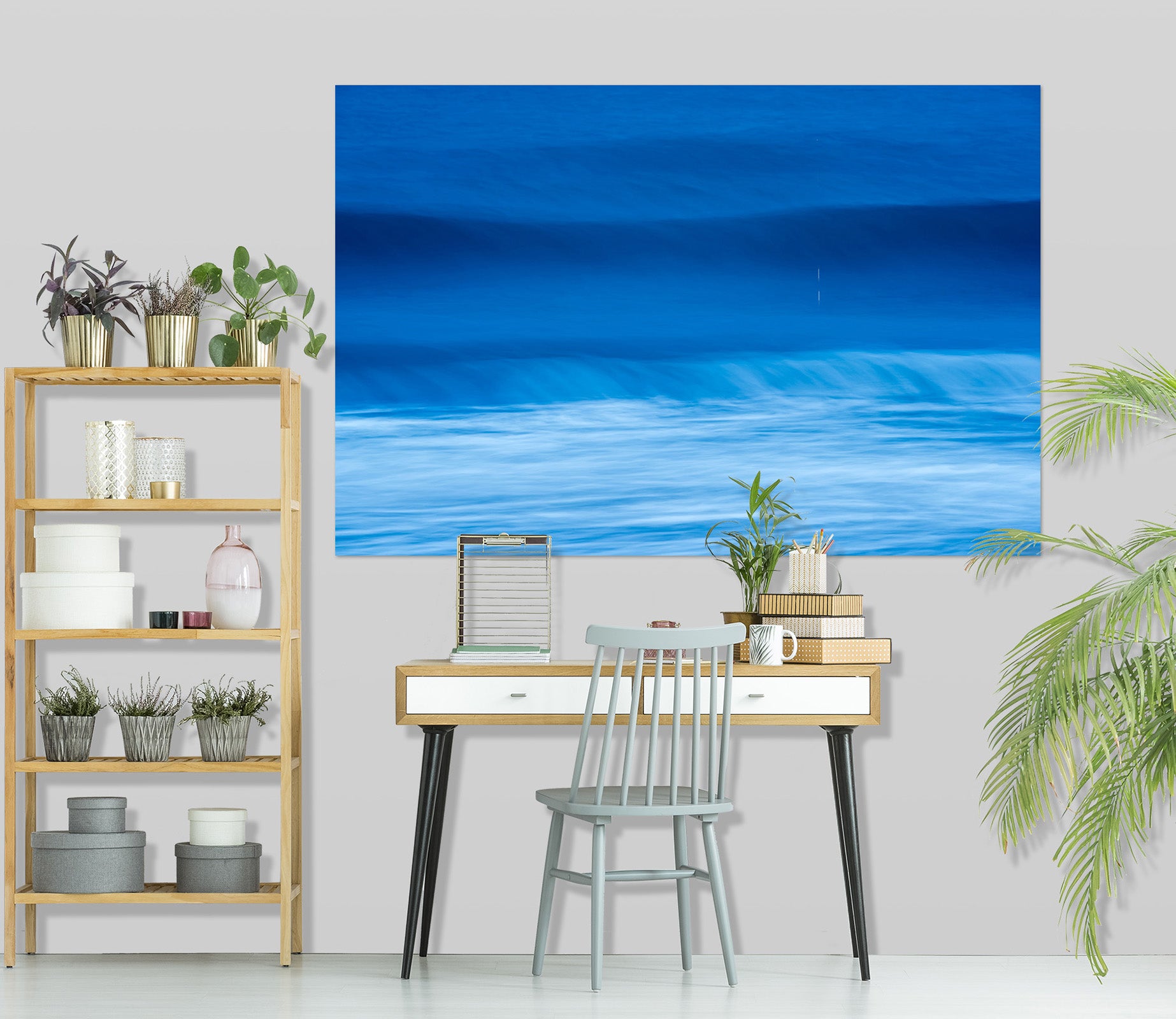 3D Blue Waves 189 Marco Carmassi Wall Sticker