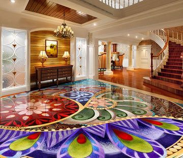 3D Colored Flower Petals WG284 Floor Mural Wallpaper AJ Wallpaper 2 