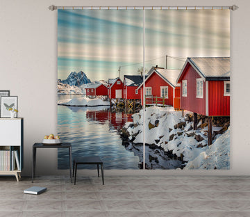 3D Red House 129 Marco Carmassi Curtain Curtains Drapes