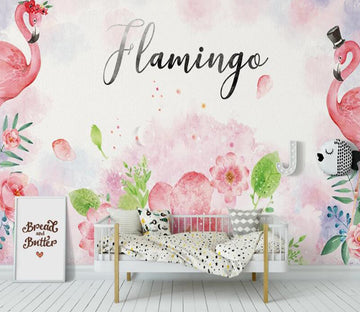 3D Happy Flamingos 922 Wall Murals