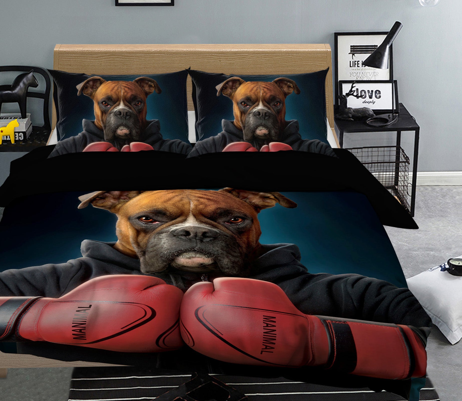 3D Boxer Dog 023 Bed Pillowcases Quilt Exclusive Designer Vincent