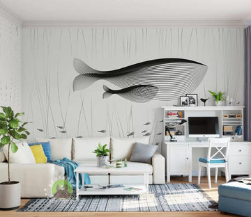 3D Line Fish WC70 Wall Murals Wallpaper AJ Wallpaper 2 