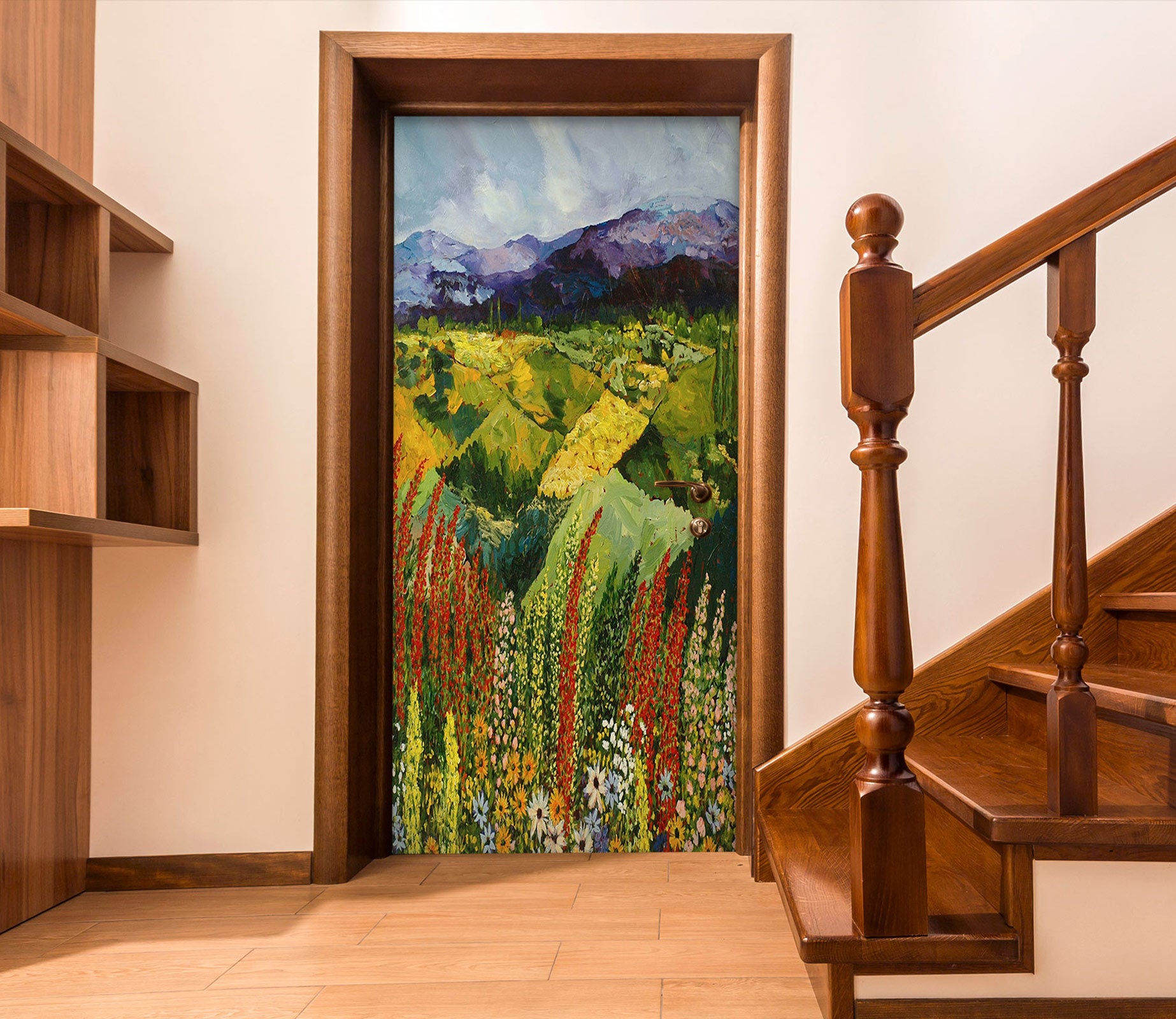 3D Hillside Meadow Mountains 9338 Allan P. Friedlander Door Mural