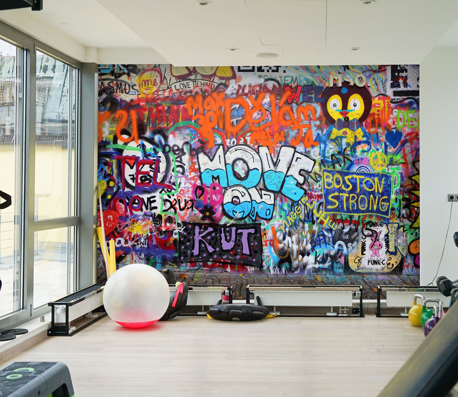 3D Vibrant Colors 256 Wall Murals