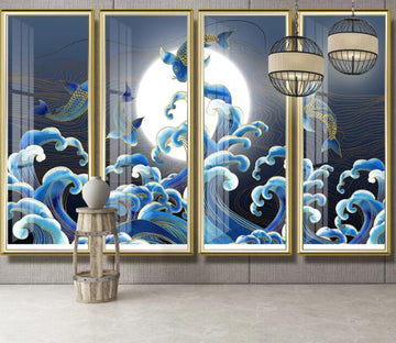 3D Goldfish Surf WC2226 Wall Murals