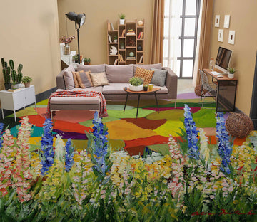 3D Flower Field Color Block 9661 Allan P. Friedlander Floor Mural  Wallpaper Murals Self-Adhesive Removable Print Epoxy