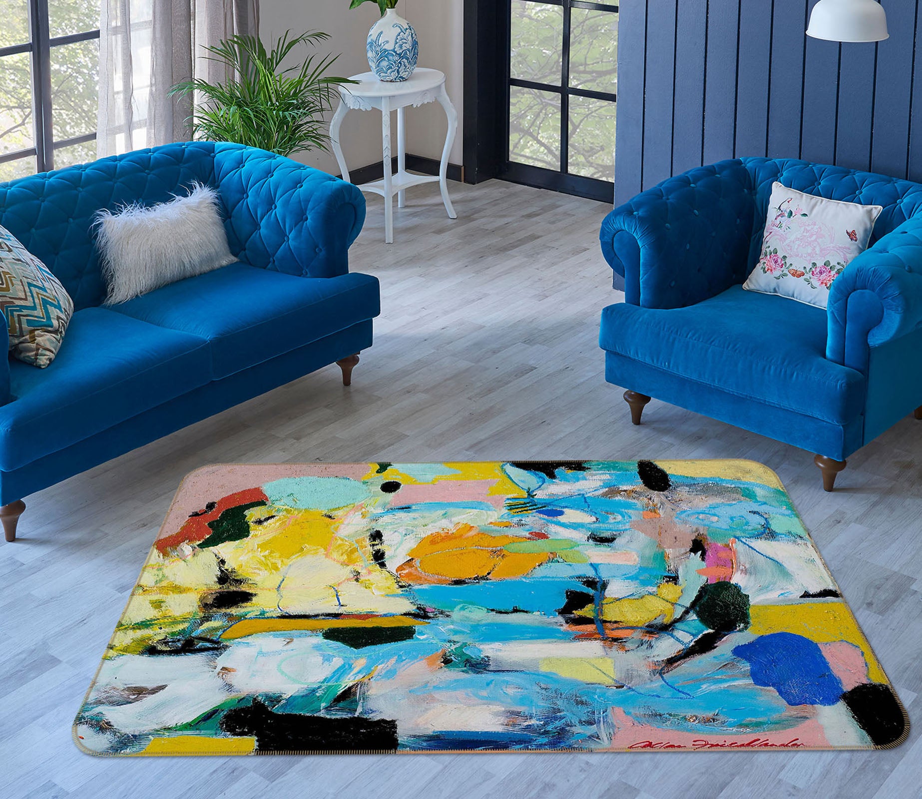 3D Color Pigment 1018 Allan P. Friedlander Rug Non Slip Rug Mat
