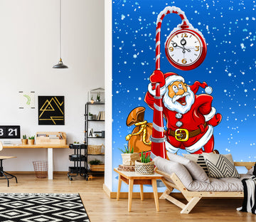 3D Santa Clock 57150 Wall Murals