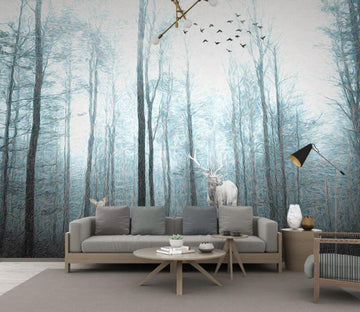 3D Foggy Forest WC49 Wall Murals Wallpaper AJ Wallpaper 2 
