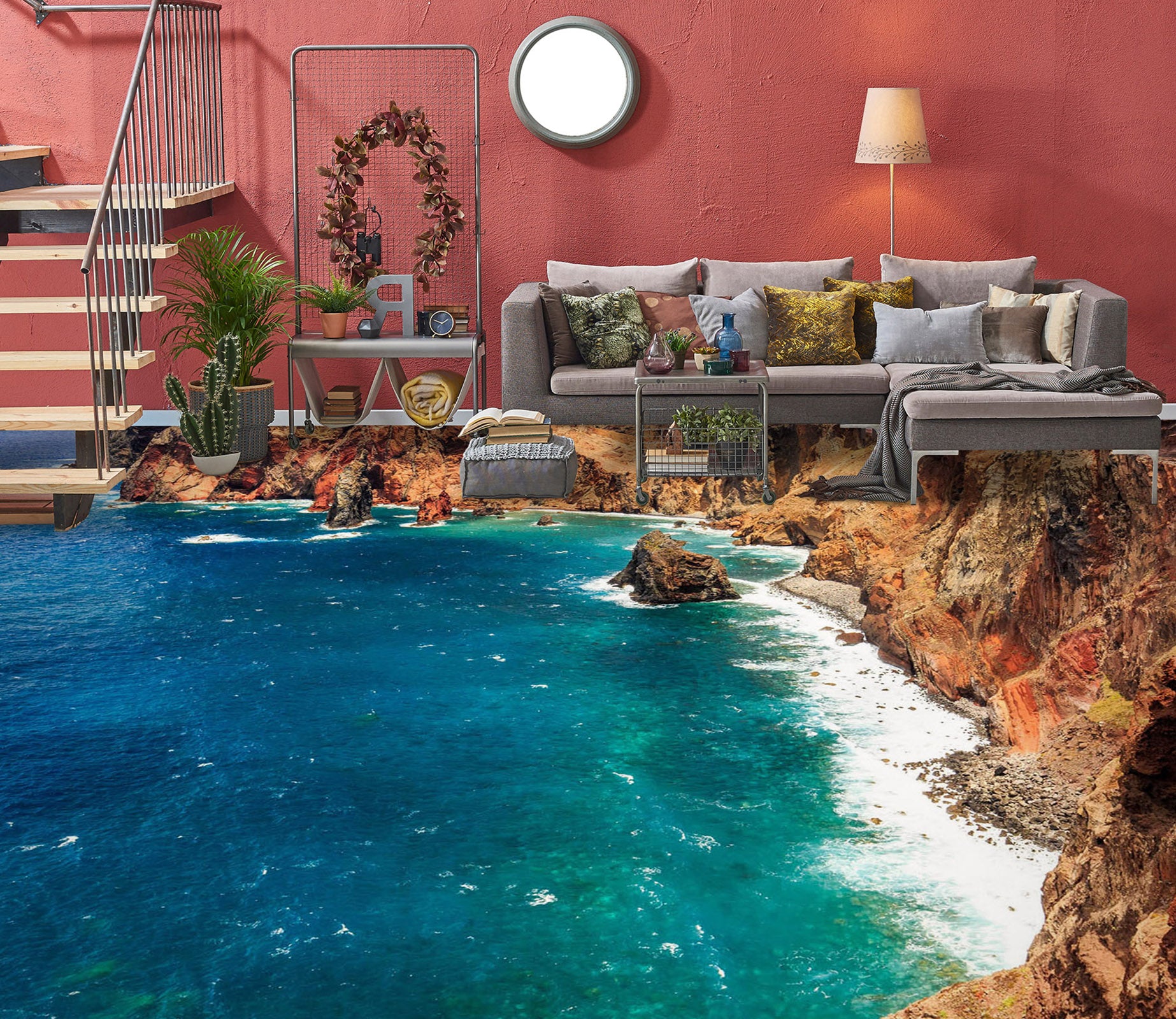 3D Blue Sea Story 1460 Floor Mural  Wallpaper Murals Self-Adhesive Removable Print Epoxy