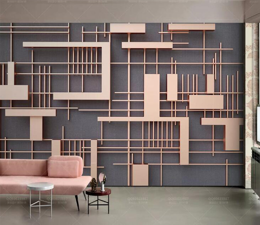 3D Minimalistic Patchwork WC136 Wall Murals