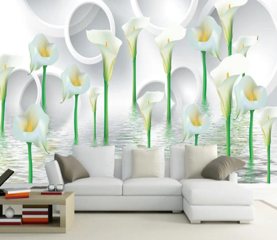 3D Lilies Bloom 003 Wall Murals