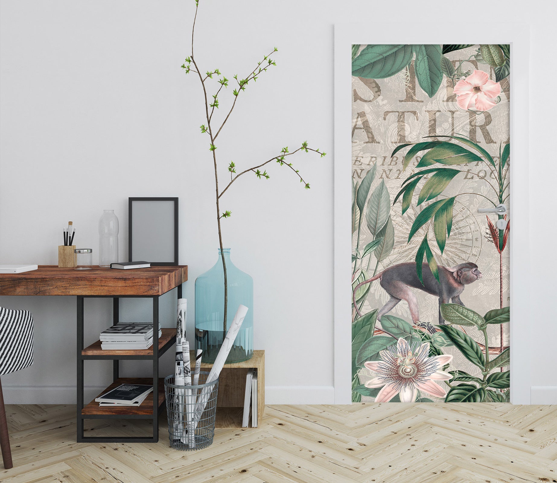 3D Monkey Leaves 11932 Andrea Haase Door Mural