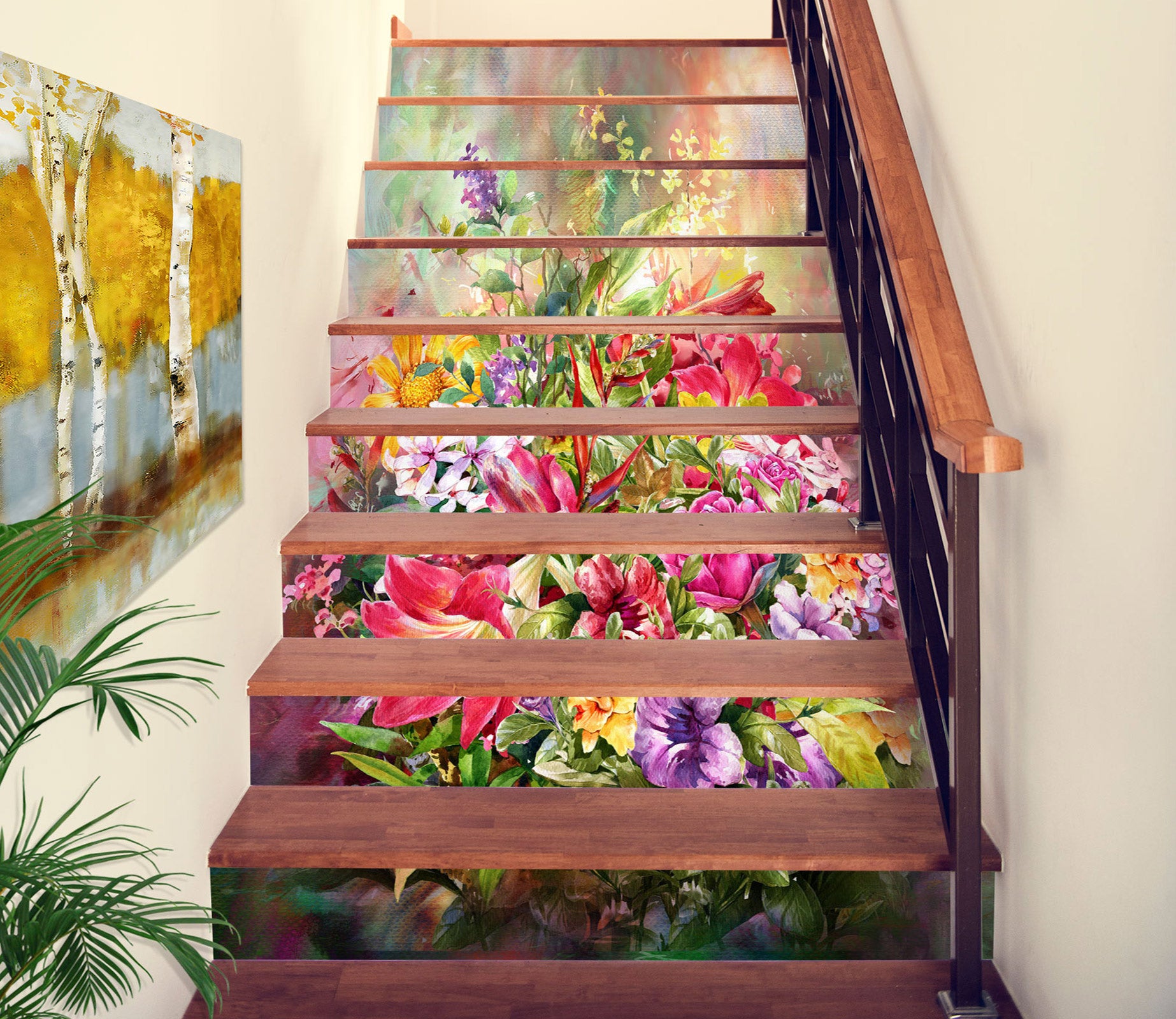 3D Rich And Beautiful Flowers 289 Stair Risers