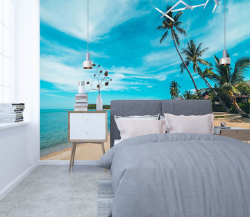 3D Blue Sky Beach 103 Wall Murals