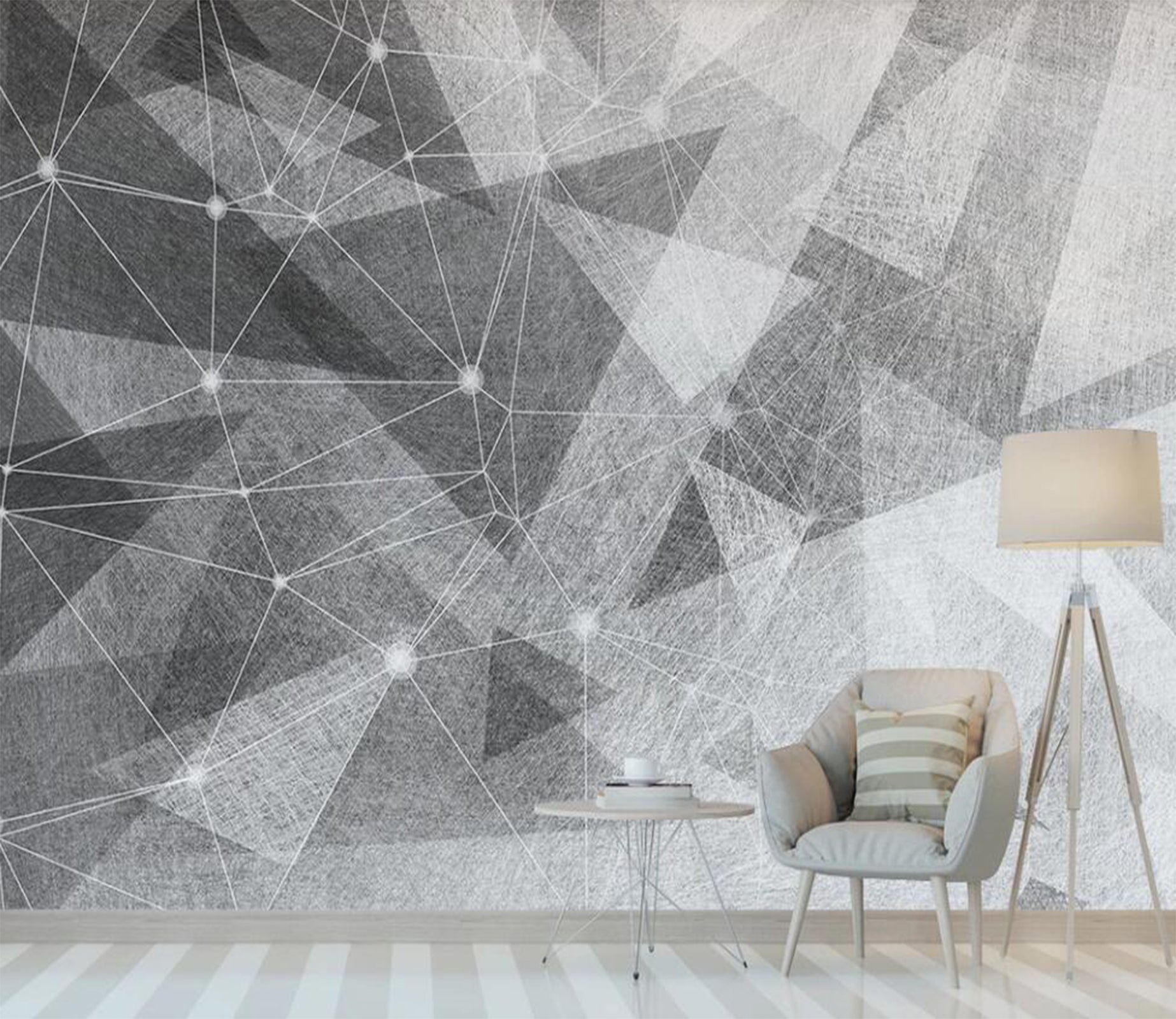3D Gray Triangle Stack 2221 Wall Murals