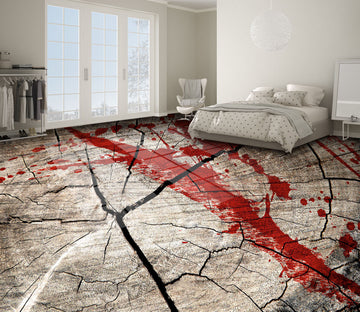 3D Blood Cracked Stone 010 Floor Mural  Self-Adhesive Sticker Bathroom Non-slip Waterproof Flooring Murals