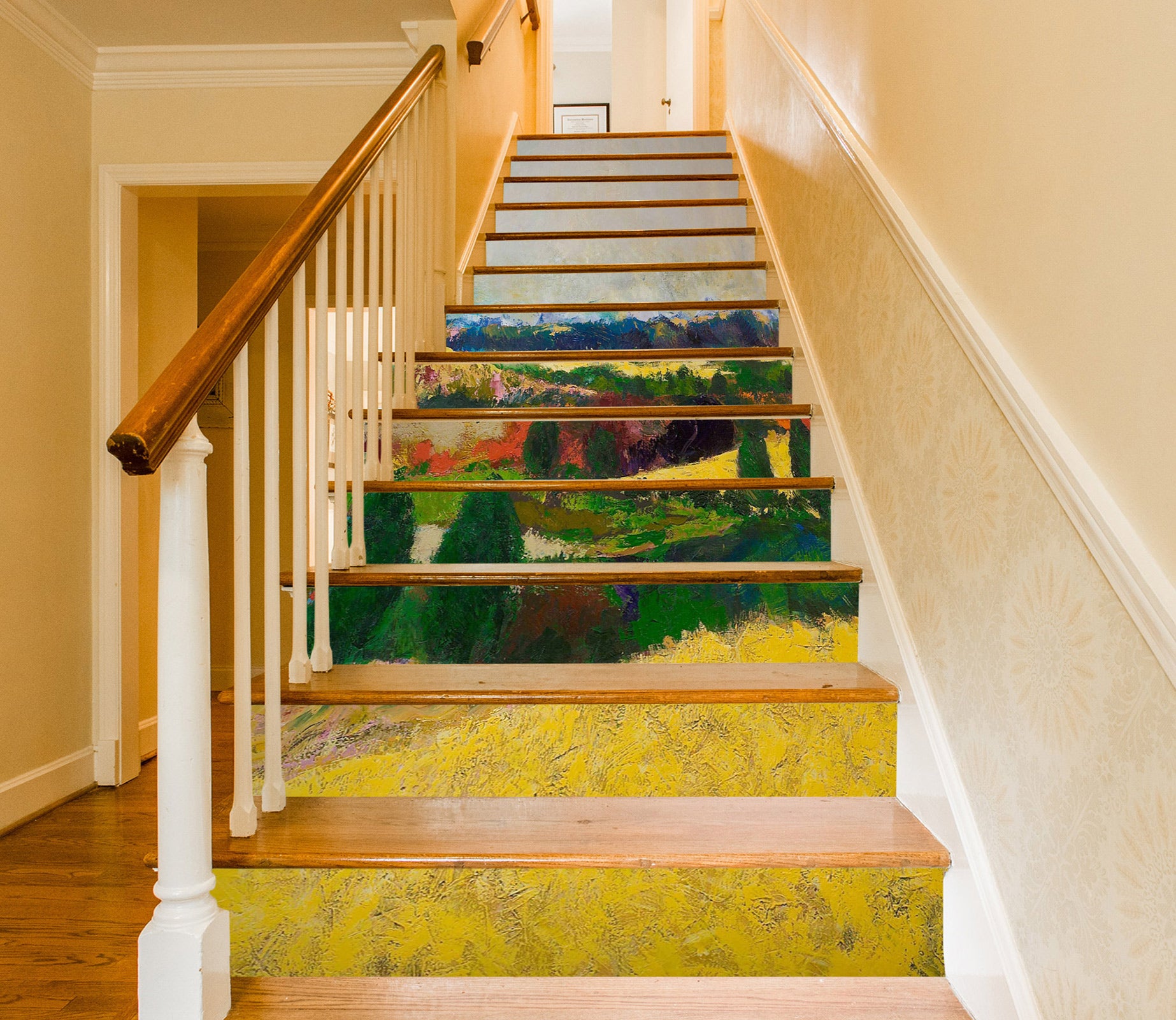 3D Golden Field Green Trees 89195 Allan P. Friedlander Stair Risers