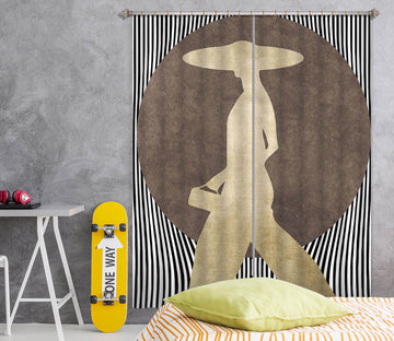 3D Hat Woman 1072 Boris Draschoff Curtain Curtains Drapes