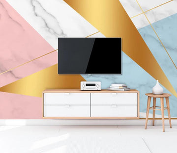 3D Five-color Triangle Stitching 766 Wall Murals