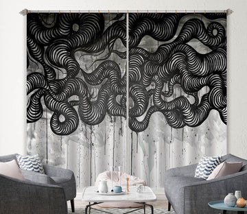 3D Black Sketch 379 Jacqueline Reynoso Curtain Curtains Drapes