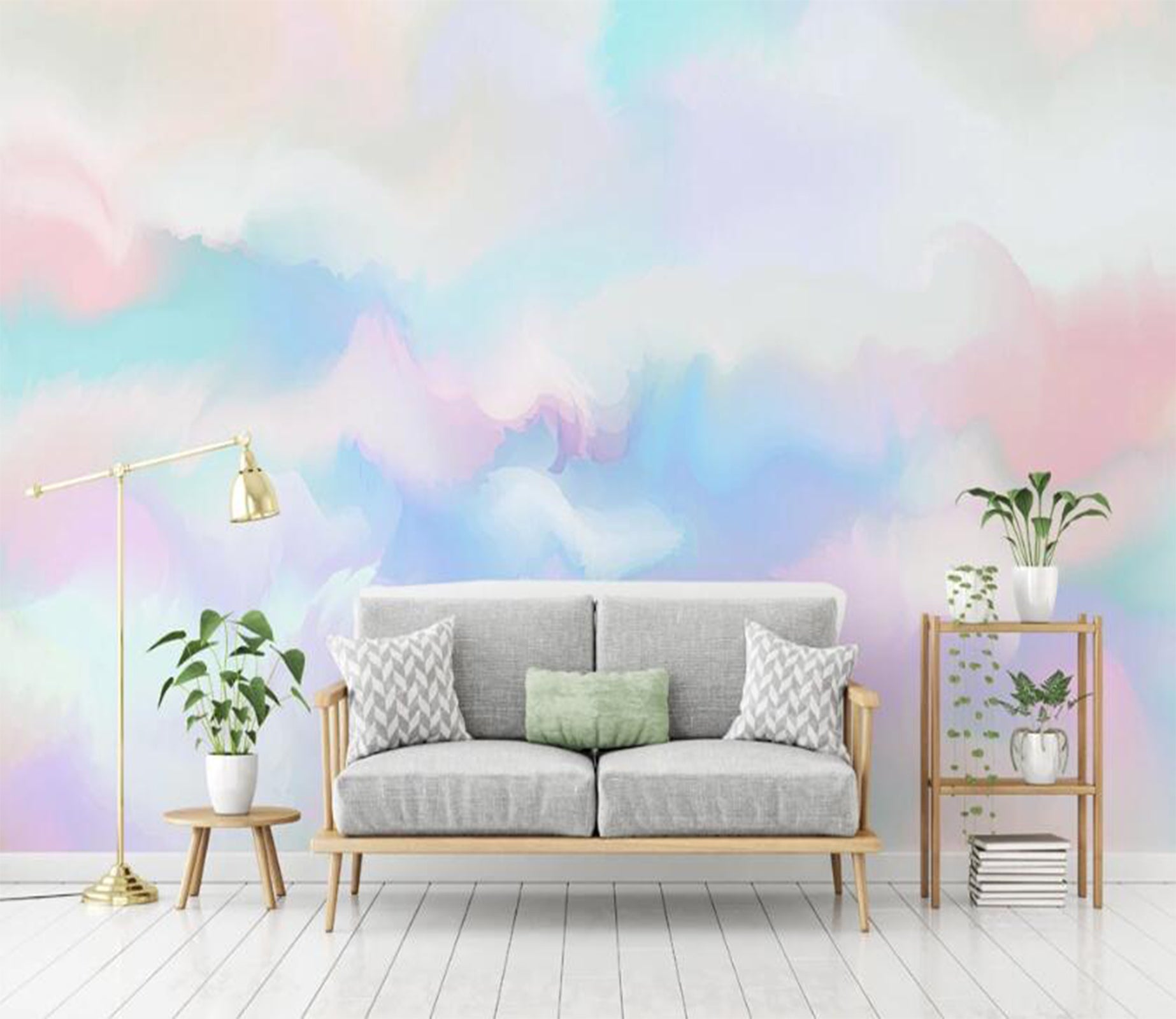 3D Rainbow Pastel Cascade 2112 Wall Murals
