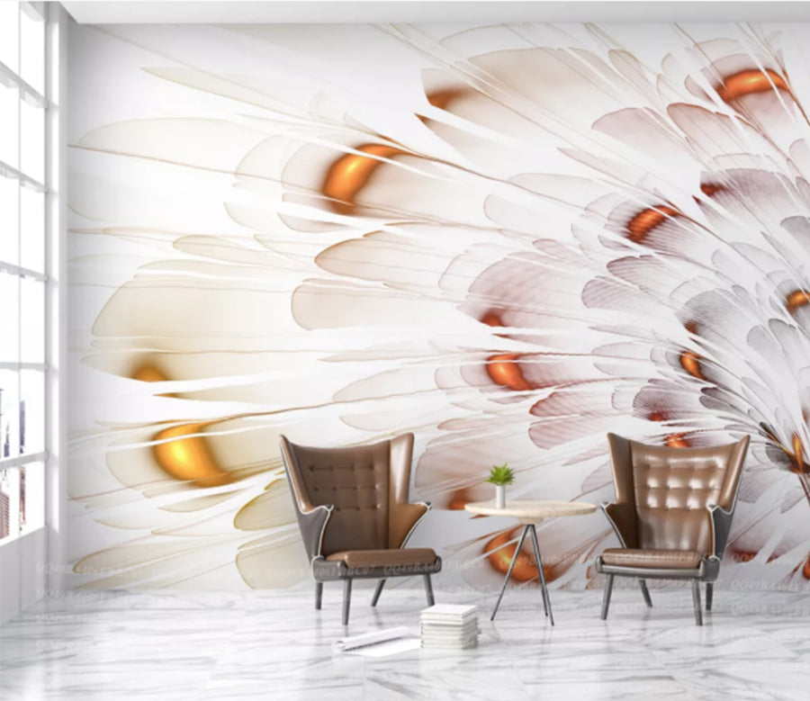 3D White Feather WC929 Wall Murals