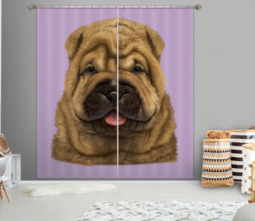 3D Shar Pei Puppy Portrait 069 Vincent Hie Curtain Curtains Drapes