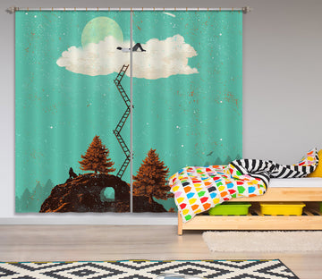 3D Sleeping In The Cloud 041 Showdeer Curtain Curtains Drapes