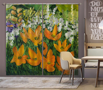 3D Flower Dance 216 Allan P. Friedlander Curtain Curtains Drapes