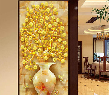 3D Gold Ingot Vase 80 Wall Murals Wallpaper AJ Wallpaper 2 