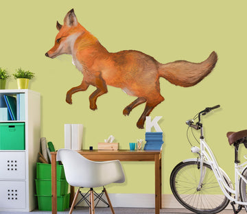 3D Running Fox 071 Animals Wall Stickers Wallpaper AJ Wallpaper 