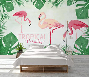 3D Theme Flamingos 1026 Wall Murals